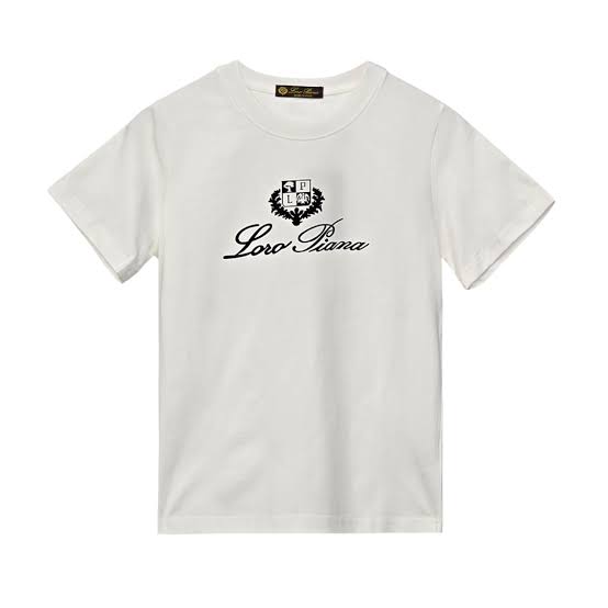 T-shirt Loro Piana - Blanc logo brodé