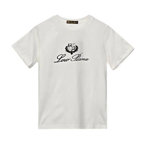 T-shirt Loro Piana - Blanc logo brodé
